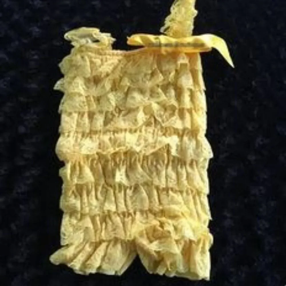 Yellow Lace Romper  R921M  Med 12 months -2T  NWT Boutique